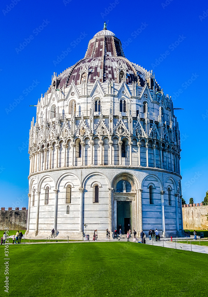 The Pisa Baptistery of St. John (Battistero di San Giovanni). Pisa, Italy