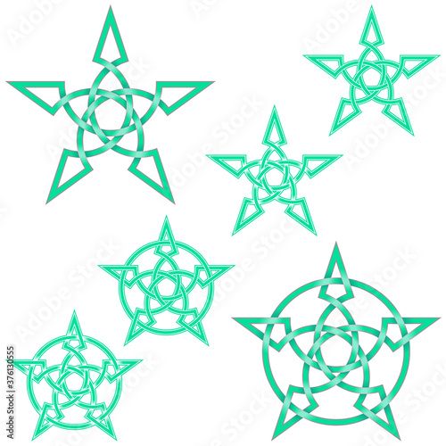 Interlocking star design in Celtic style