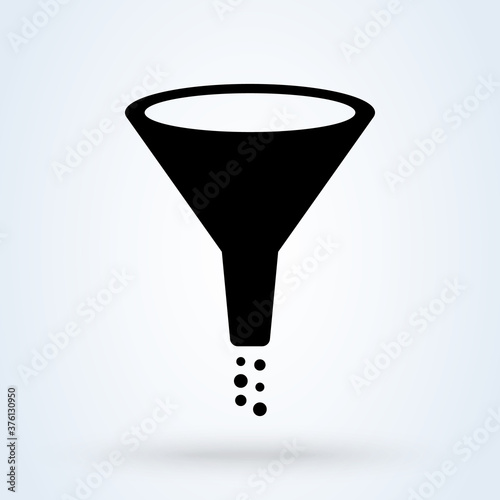 Sales funnel concept illustration on white background. Vector simple modern icon design illustration.
