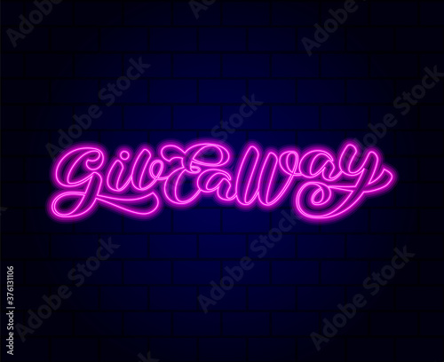 Giveaway brush lettering. Vector stock illustration for poster or banner