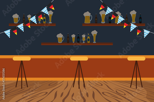 oktoberfest party celebration in bar scene