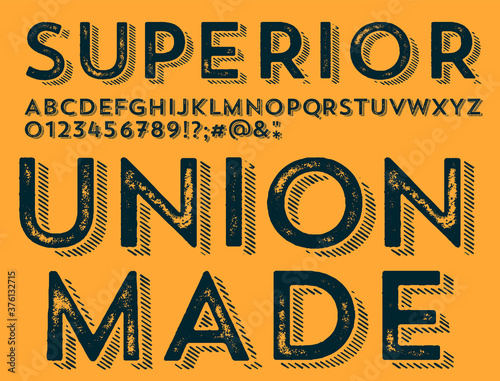 Craft retro vintage typeface design. Youth fashion type.