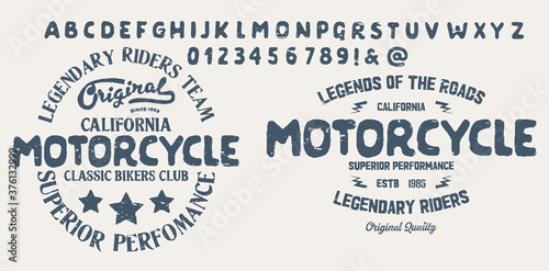 Motorcycle club community logo design.Decorative  font.