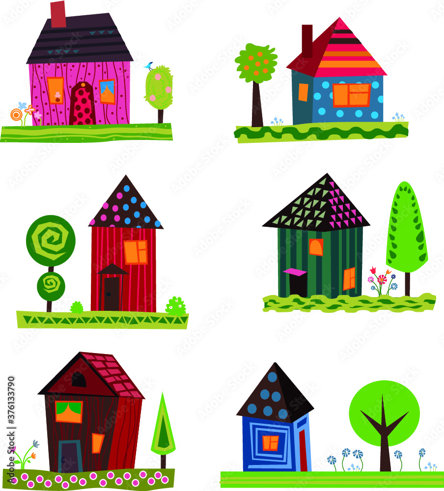 set of  cute houses