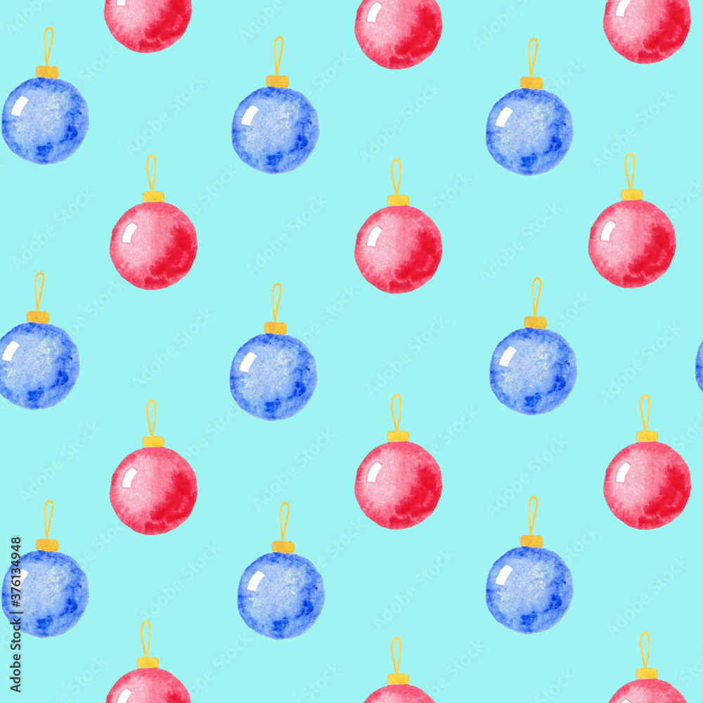 Seamless pattern with blue and red balls on blue background Seamless pattern with blue and red balls on blue background