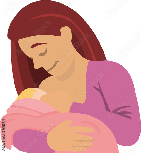 Vector illustration of a breastfeeding mother