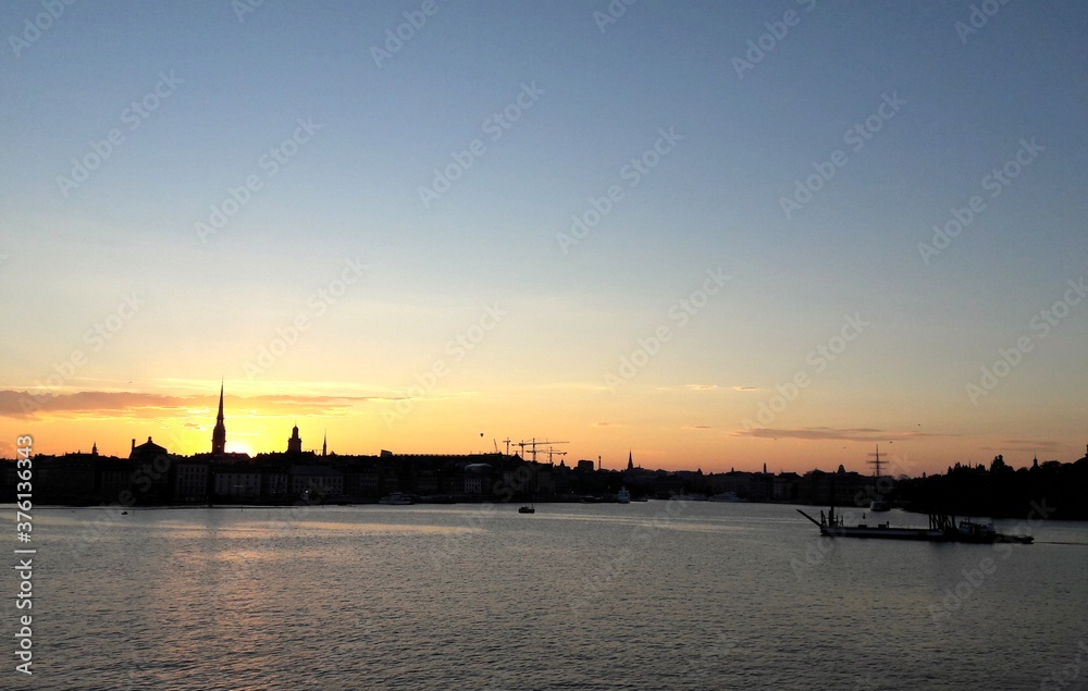Coucher de soleil sur Stockholm