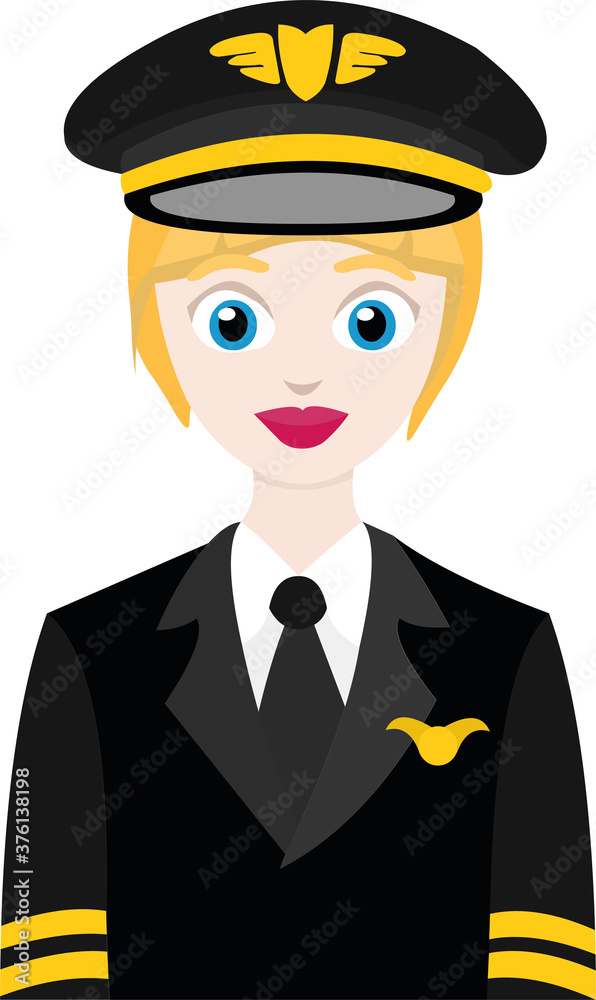 Vector illustration of a female airplane pilot Vector illustration of a female airplane pilot