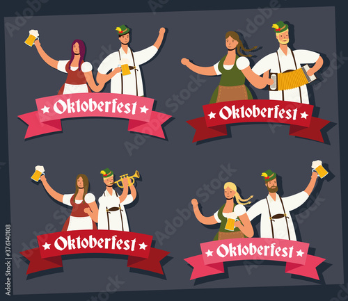 german people wearing tyrolean suit drinking beers and playing instruments