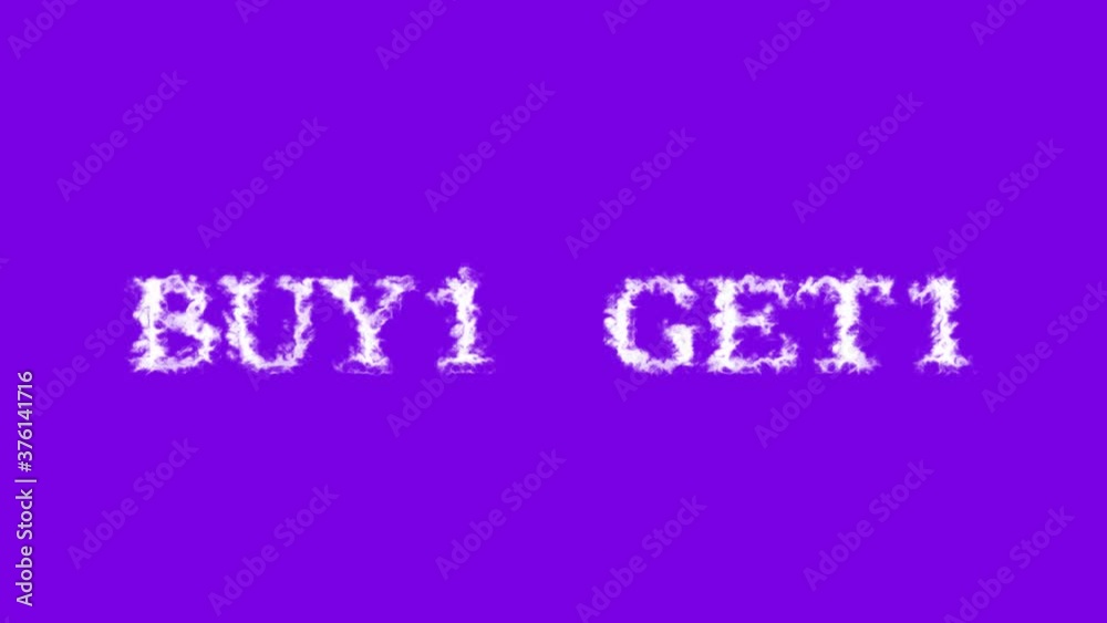 Buy1 Get1 cloud text effect violet isolated background. animated text effect with high visual impact. letter and text effect. Buy1 Get1 cloud text effect violet isolated background. animated text effect with high visual impact. letter and text effect.