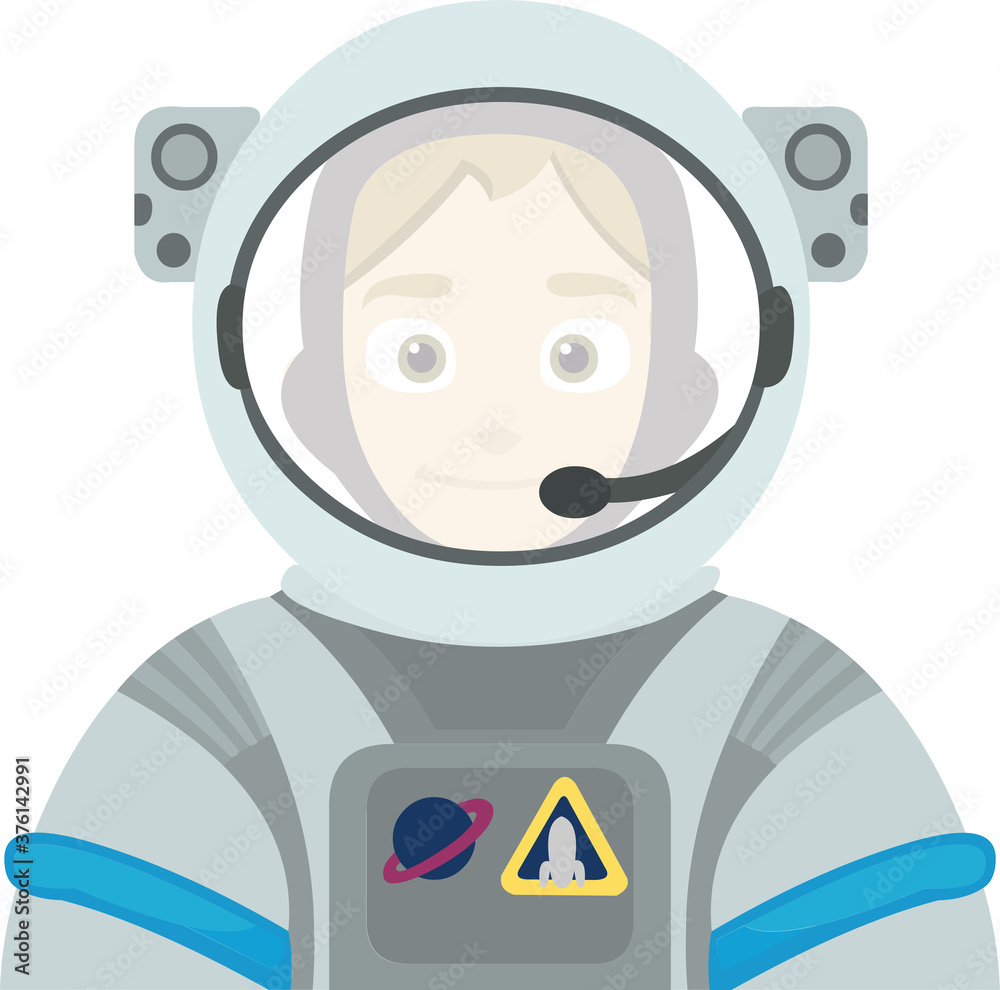 Vector illustration of an astronaut emoticon