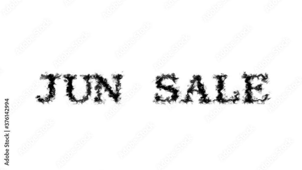 Jun Sale smoke text effect white isolated background. animated text effect with high visual impact. letter and text effect. Jun Sale smoke text effect white isolated background. animated text effect with high visual impact. letter and text effect.