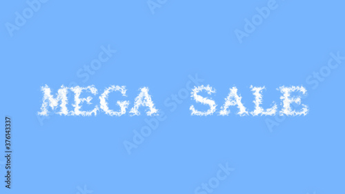 Mega Sale cloud text effect sky isolated background. animated text effect with high visual impact. letter and text effect. 