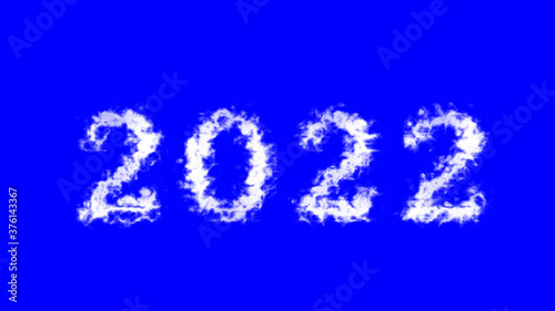 2022 cloud text effect blue isolated background. animated text effect with high visual impact. letter and text effect. 