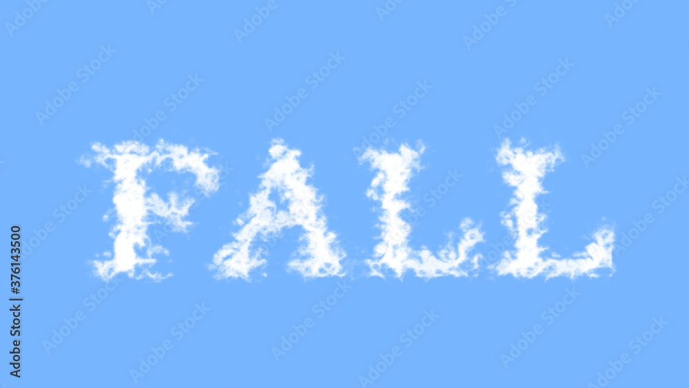 Fall cloud text effect sky isolated background. animated text effect with high visual impact. letter and text effect. 