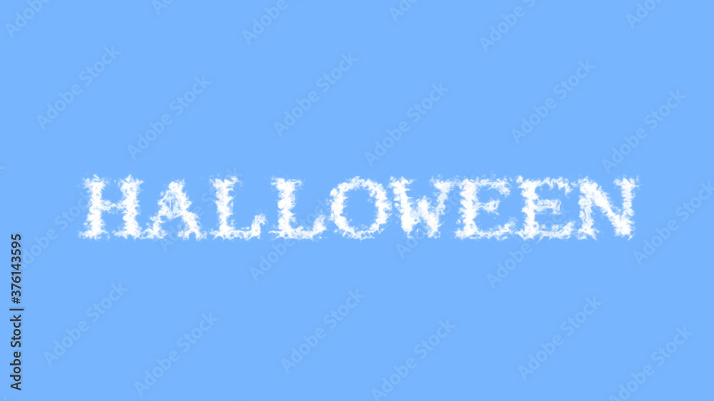 Halloween cloud text effect sky isolated background. animated text effect with high visual impact. letter and text effect. 