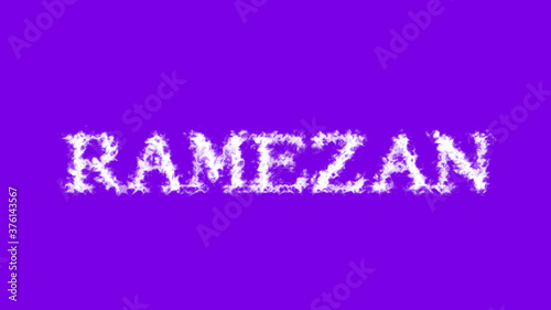 Ramezan cloud text effect violet isolated background. animated text effect with high visual impact. letter and text effect. 
