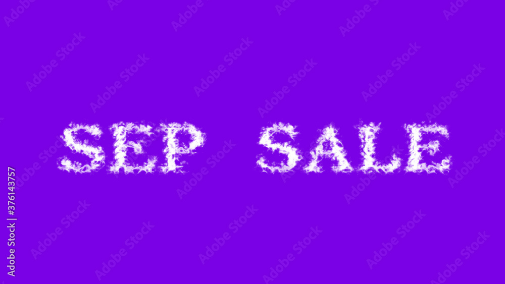 Sep Sale cloud text effect violet isolated background. animated text effect with high visual impact. letter and text effect. 