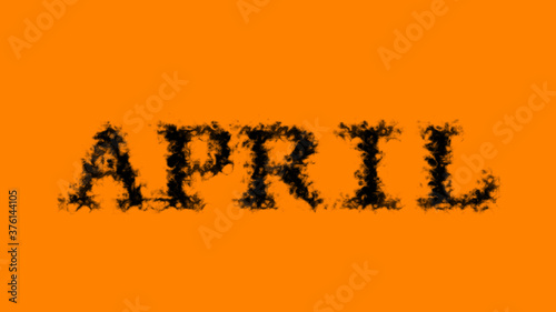 April smoke text effect orange isolated background. animated text effect with high visual impact. letter and text effect. 