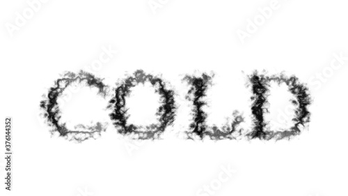 Cold smoke text effect white isolated background. animated text effect with high visual impact. letter and text effect. 