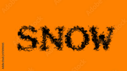 Snow smoke text effect orange isolated background. animated text effect with high visual impact. letter and text effect. 