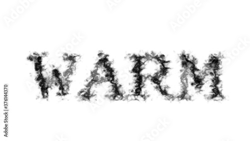 Warm smoke text effect white isolated background. animated text effect with high visual impact. letter and text effect. 