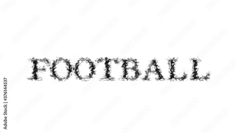 Football smoke text effect white isolated background. animated text effect with high visual impact. letter and text effect. 