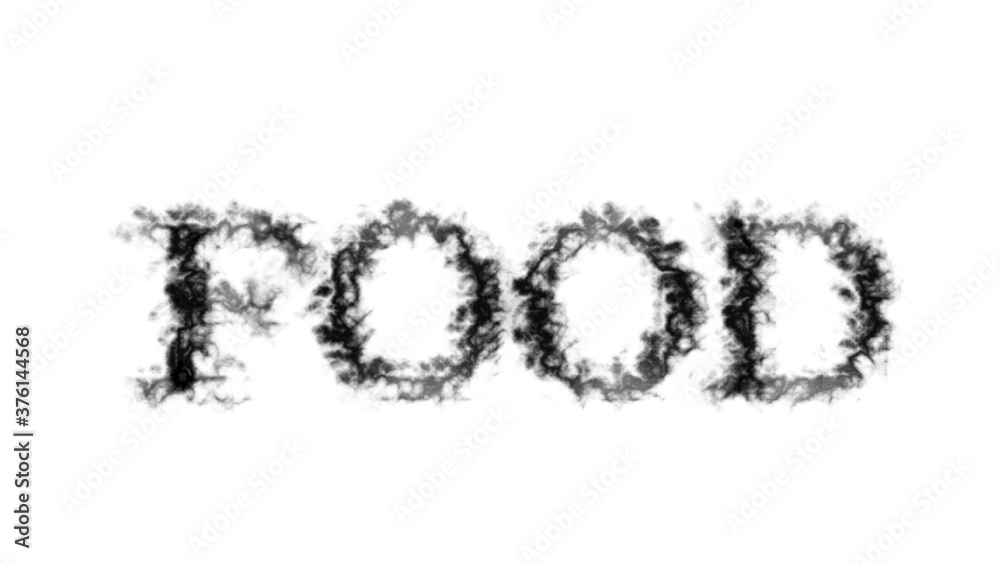 Food smoke text effect white isolated background. animated text effect with high visual impact. letter and text effect. Food smoke text effect white isolated background. animated text effect with high visual impact. letter and text effect.