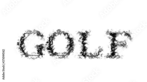 Golf smoke text effect white isolated background. animated text effect with high visual impact. letter and text effect. 