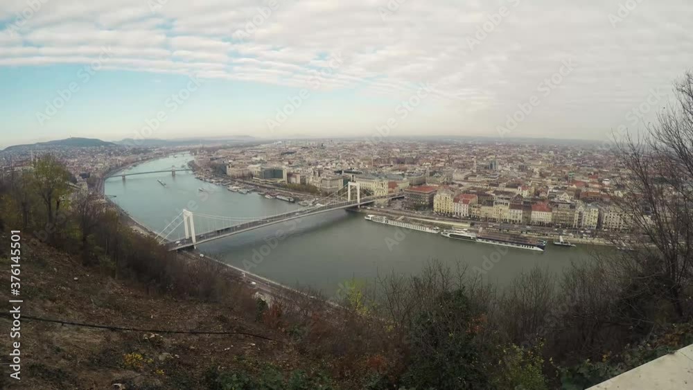 Timelapse of boats moving fast in Budapest Timelapse of boats moving fast in Budapest