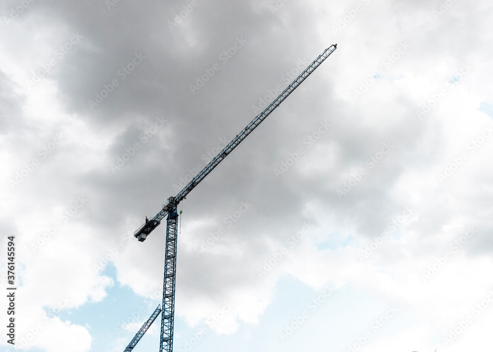 crane against blue sky crane against blue sky
