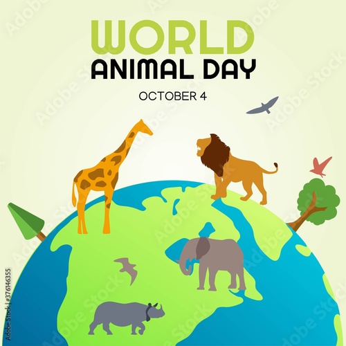 World Animal Day Vector Illustration