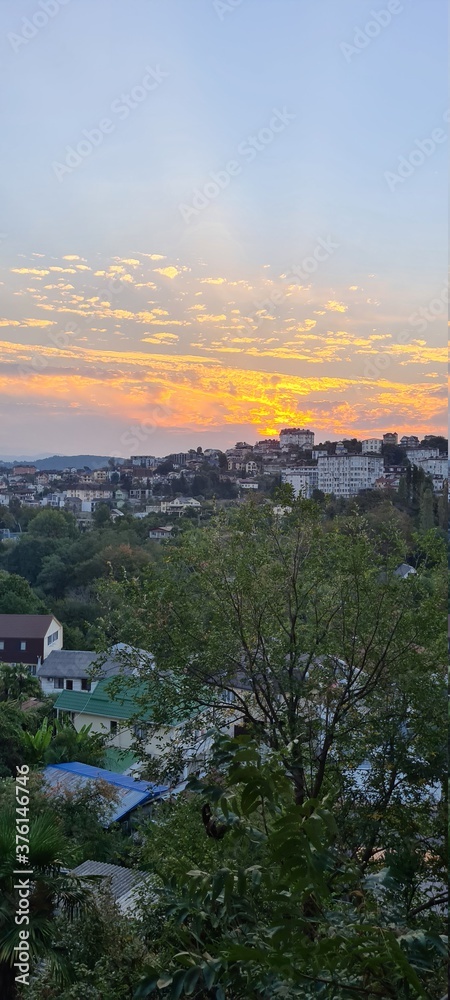 sunset in the mountains