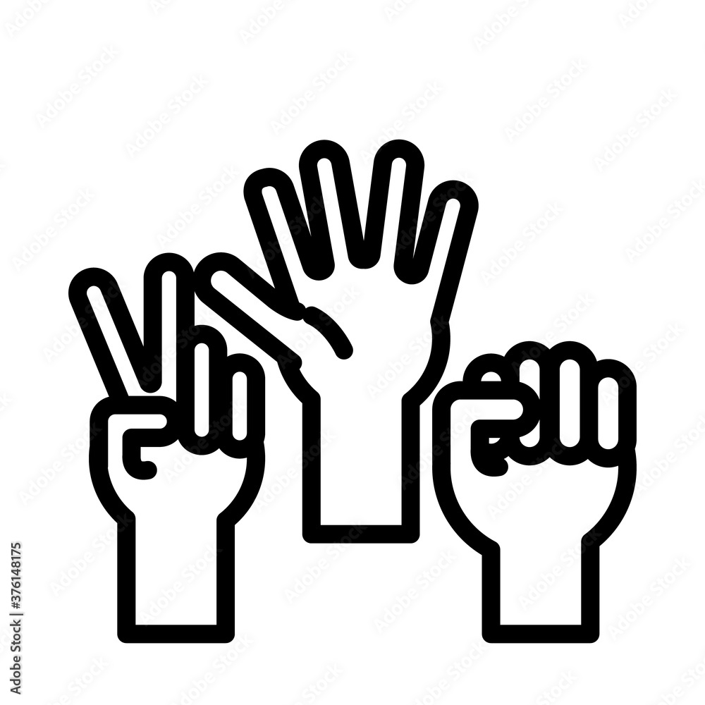 hands human symbols line style icon hands human symbols line style icon