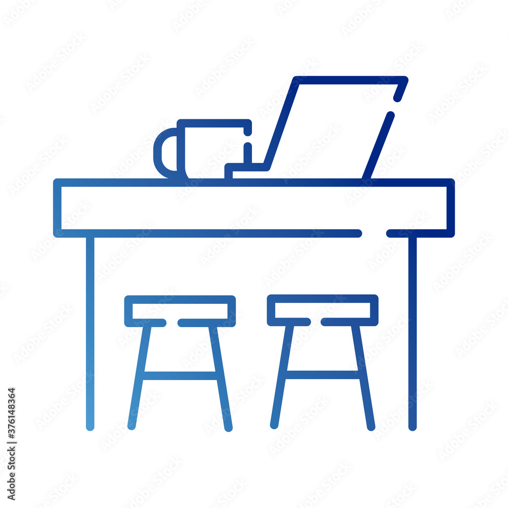laptop and coffee cup gradient style icon laptop and coffee cup gradient style icon