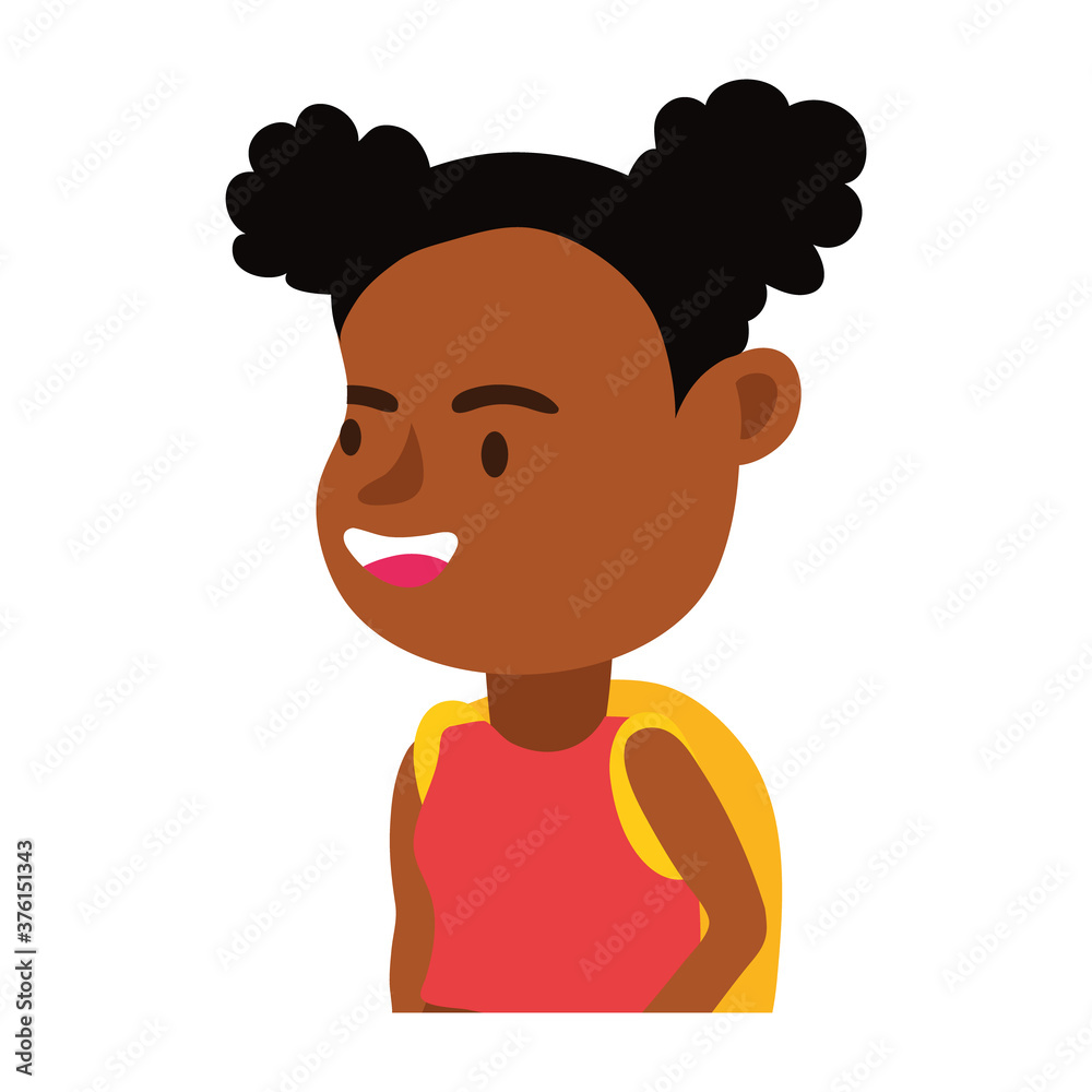 little afro student girl avatar character little afro student girl avatar character