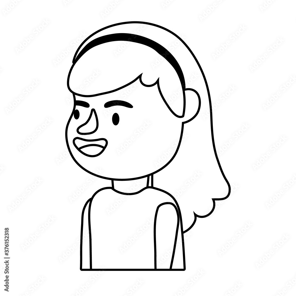 little student girl avatar character line style icon little student girl avatar character line style icon