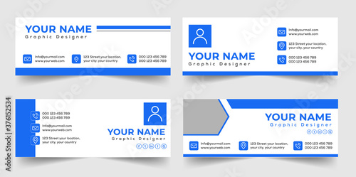  Corporate Email Signature Design. Blue Modern Design.