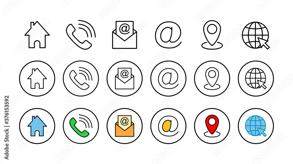 Web icon set. Business card contact information icons. Contact us icon set Web icon set. Business card contact information icons. Contact us icon set