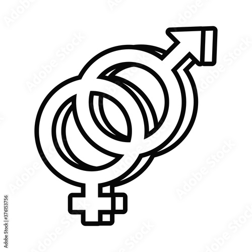 heterosexual gender symbol of sexual orientation line style icon
