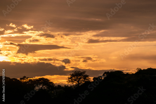 Silutea mountain sunset cloudiness, winter time distant rains.