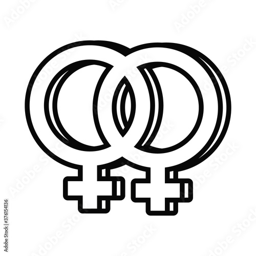 lesbian gender symbol of sexual orientation line style icon