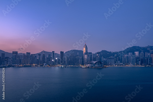 Cityscape and skyline at Victoria Harbour in Hong Kong city © joeycheung