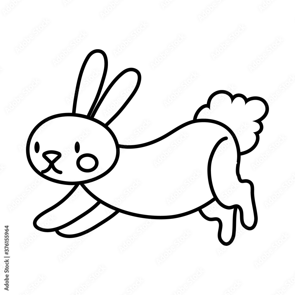 mid autumn cute rabbit jumping line style icon mid autumn cute rabbit jumping line style icon