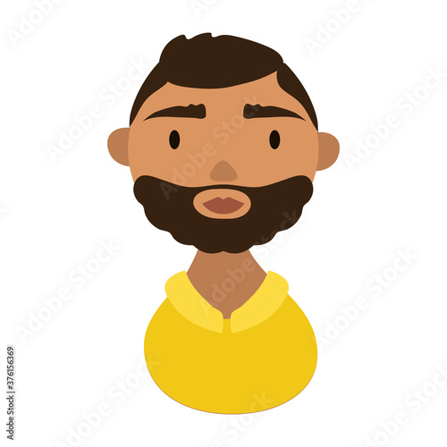 man with beard character national hispanic heritage flat style icon