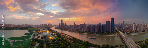 Wuhan city skyline scenery in summer, Hubei, China © Hao