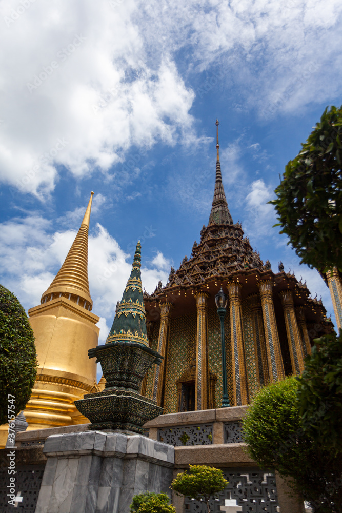 Temple of the Emerald Buddha (Wat Phra Kaew)  Bangkok  Thailand Traditional religious architecture of Asia Tourist destination