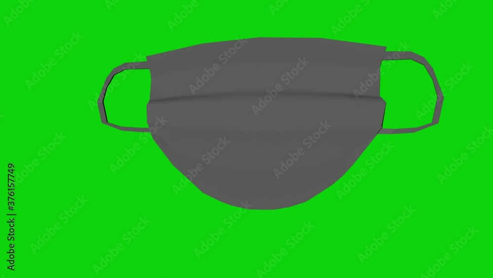 360 Mask Rotation 360 Rotation Of Respiratory Safety Mask 3D Animation On Green Screen ...