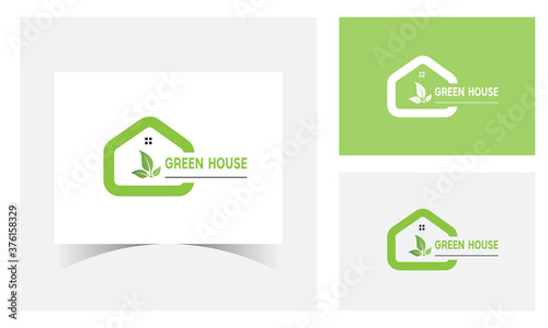 Green House Logo Design Template.