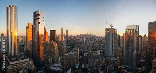 New York City Manhattan skyline during sunset © Michael